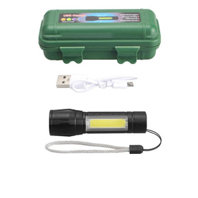 Mini Lanterna Tática Com Led E Zoom Recarregável Usb Lanterna De Mao